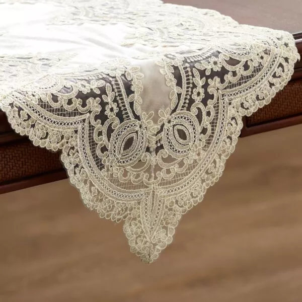 مفرش طاولة ابيلا 50x180 سم - ابيض