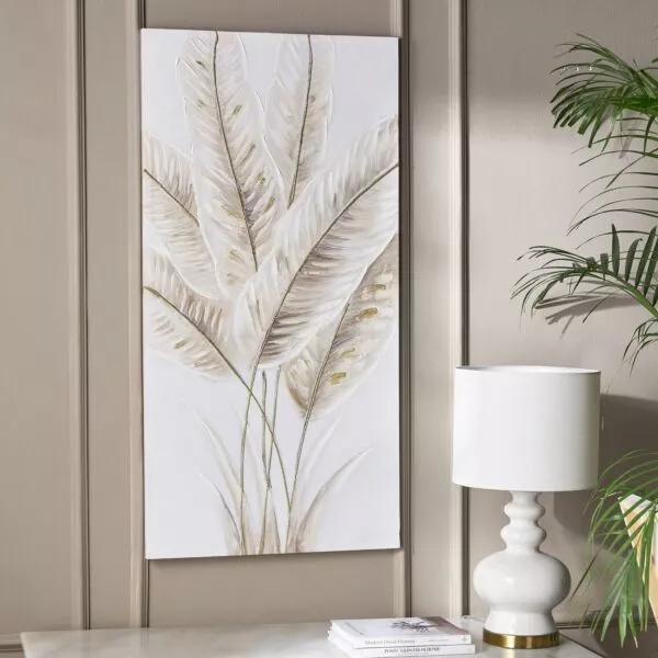 لوحة جدارية كانفاس بدون اطار بألوان زيتية ماتيلد 60x120 سم - بيج