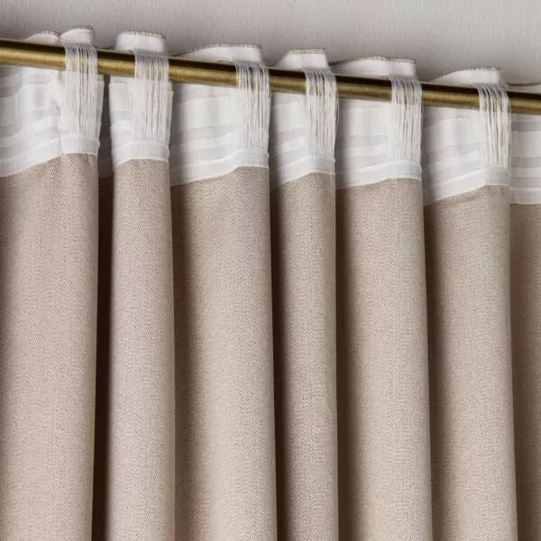 طقم ستائر قطعتين فيرمونت 135x300 سم - بيج