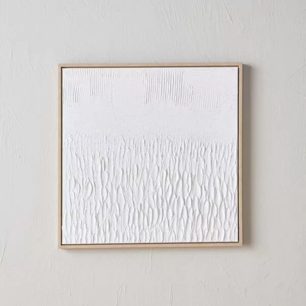 لوحة جدارية كانفاس مؤطرة راميرو 70x70 سم - ابيض