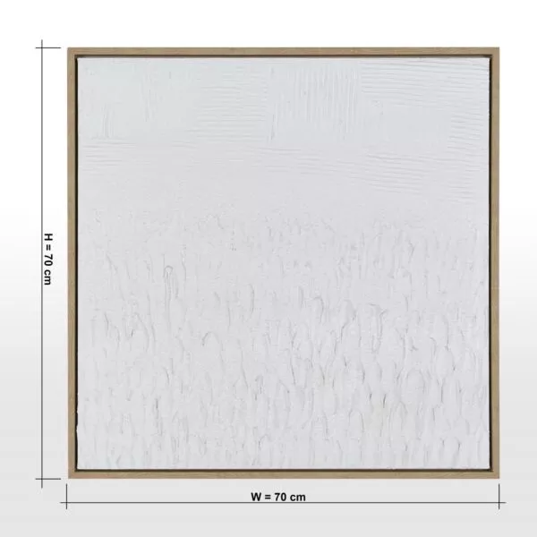 لوحة جدارية كانفاس مؤطرة راميرو 70x70 سم - ابيض