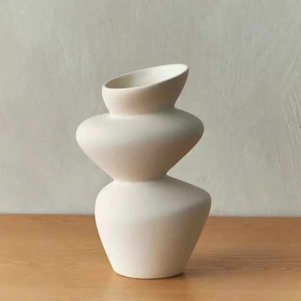 فازة سيراميك جوان 25 سم - بيج