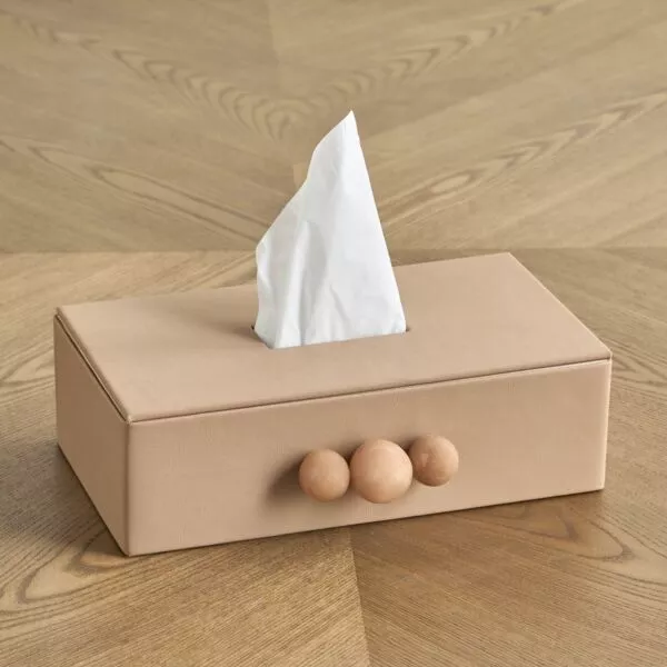 صندوق محارم بتصميم حصى - بيج