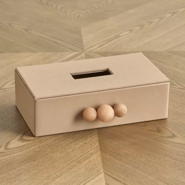 صندوق محارم بتصميم حصى - بيج