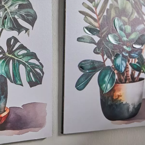 طقم لوحة جدارية كانفاس غير مؤطرة 4 قطع يوجينيا 30x30 سم - متعدد الالوان