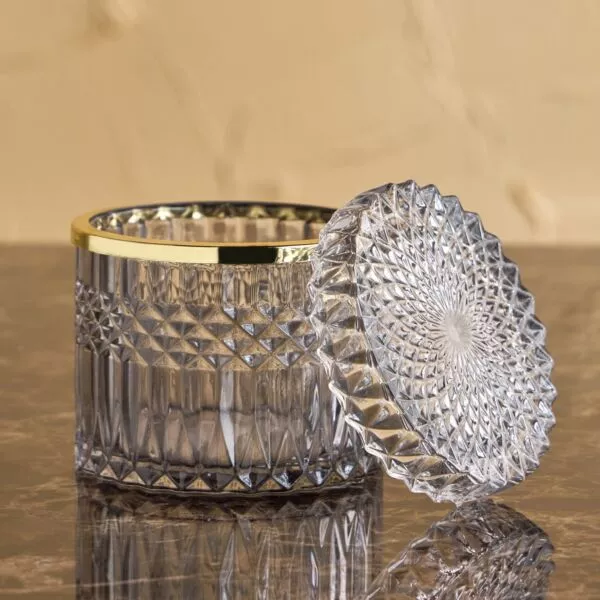 جرة ديكور تمارا - رمادي وذهبي