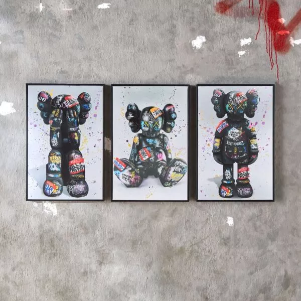 طقم لوحة جدارية كانفاس مؤطرة 3 قطع - نادير - 40x60 سم