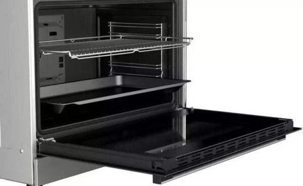 فرن غاز بوش 5 شعلات 125 لتر - فضي واسود