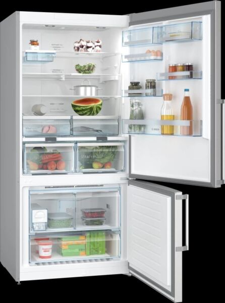 ثلاجة بوش قائمة بذاتها بفريزر سفلي 682 لتر - فضي