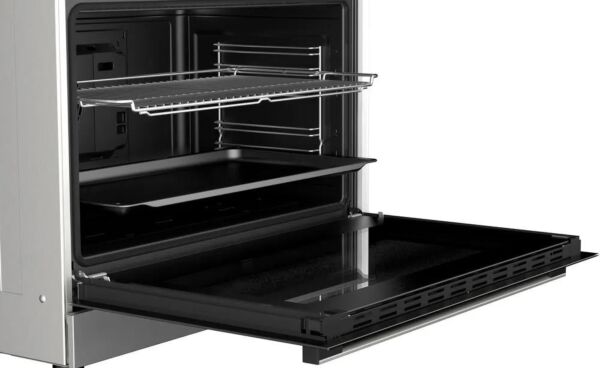 فرن غاز بوش 125 لتر 5 شعلات - فضي واسود