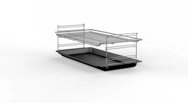 فرن غاز بوش 125 لتر 5 شعلات - فضي واسود