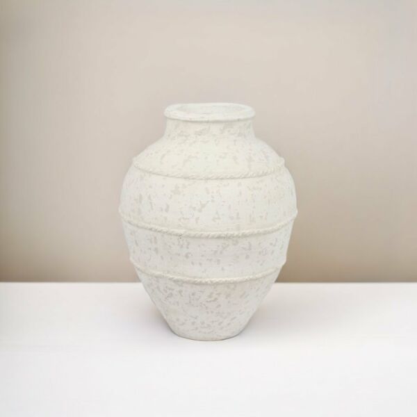 فازة فخار روي - ابيض