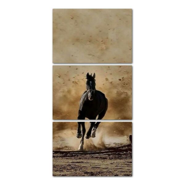 لوحة فنية لوسي ثلاث قطع بتصميم الطبيعة - حصان