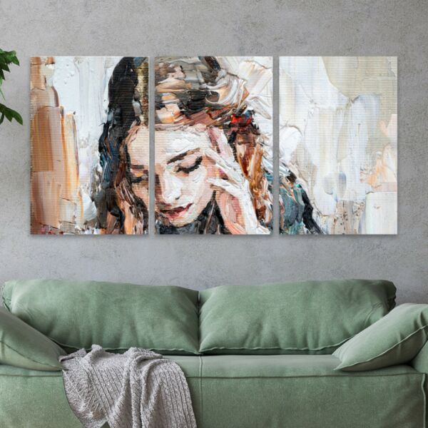 طقم لوحة جدارية فنية اوغستا لتزيين الحائط 3 قطع - متعدد الالوان 