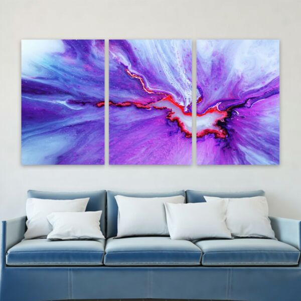 طقم لوحة جدارية فنية سيلي لتزيين الحائط 3 قطع - متعدد الالوان 