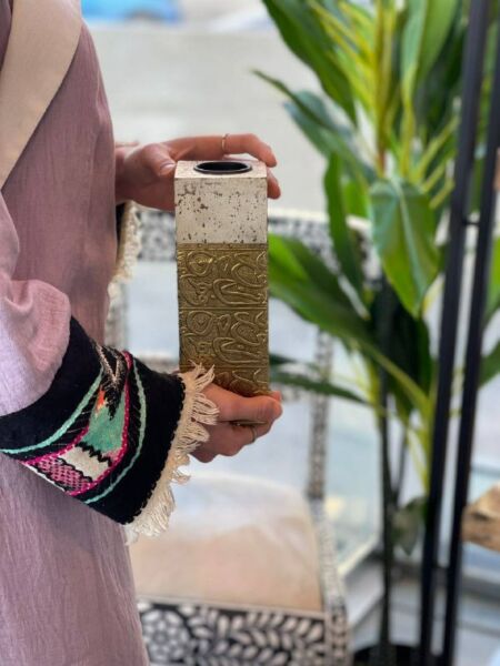 مبخرة حرف عربي أبيض منيرا- حروف اندلسية 