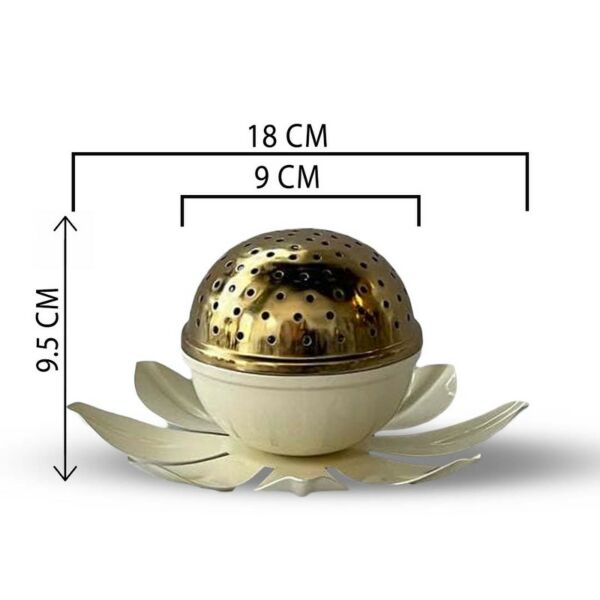 مبخرة زهرة اللوتس أبيض - صغير