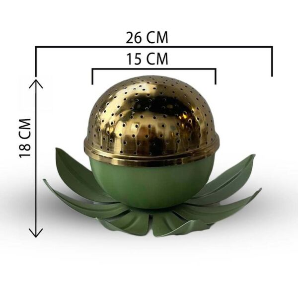 مبخره زهرة اللوتس أخضر - كبير