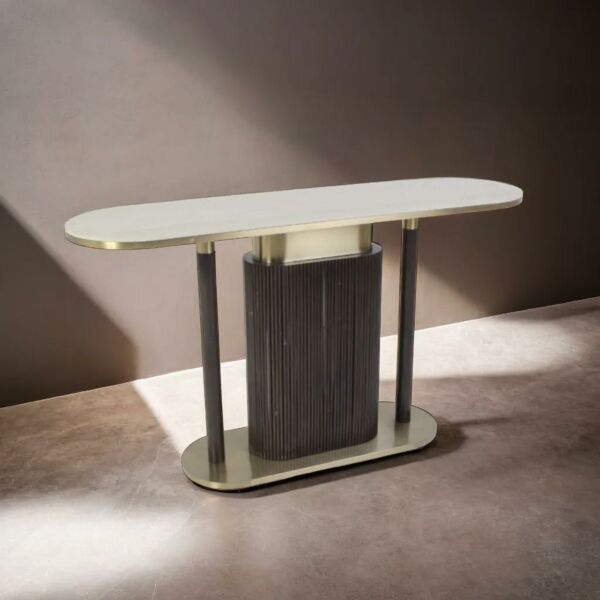 كونسول وودي - اسود وابيض وذهبي