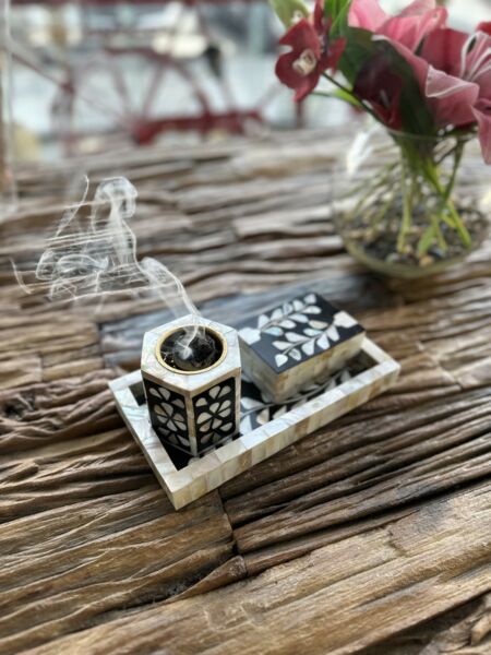 طقم مبخرة فلور 3 قطع أسود