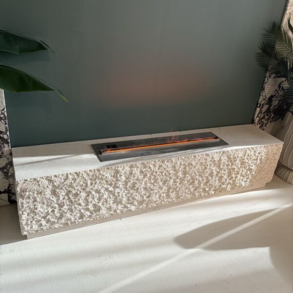 مدفأة حجريه مع جهاز بخار وورم حجر طبيعي وحديد