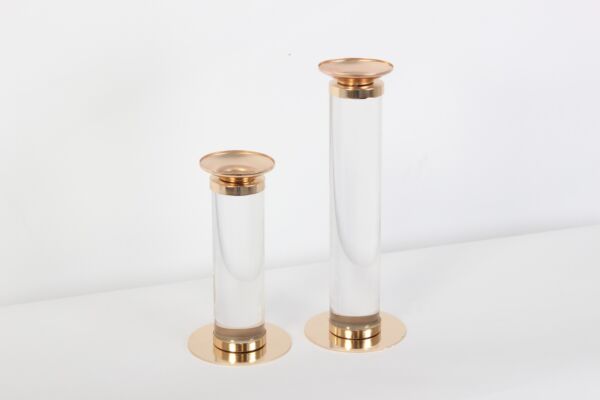 حامل شموع قطعتين المتينز - شفاف