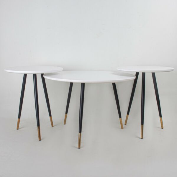 طقم طاولات فرانا خشبية بأرجل مودرن حديد