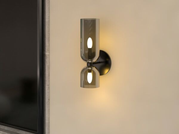 إضاءة جدارية مودرن راقي لمبتين أسود