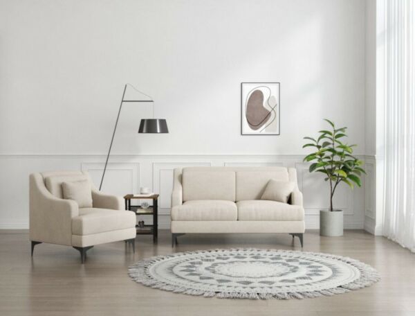 كنب مفرد بذراعين ليسا - بيج