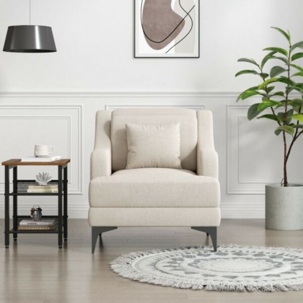 كنب مفرد بذراعين ليسا - بيج