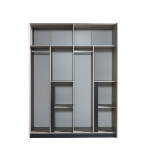 خزانة ملابس 4 أبواب بوما - بيج واسود