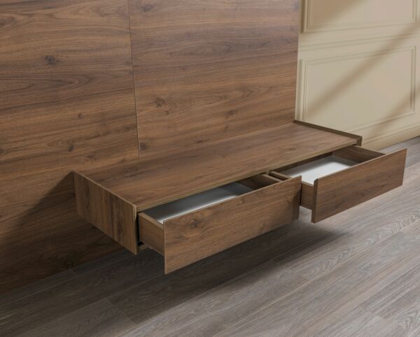 طاولة تزيين بدرجين دايمر - بني غامق