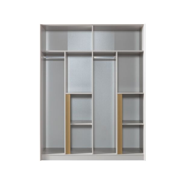 دولاب ملابس 4 ابواب باباتيا - كريمي وذهبي