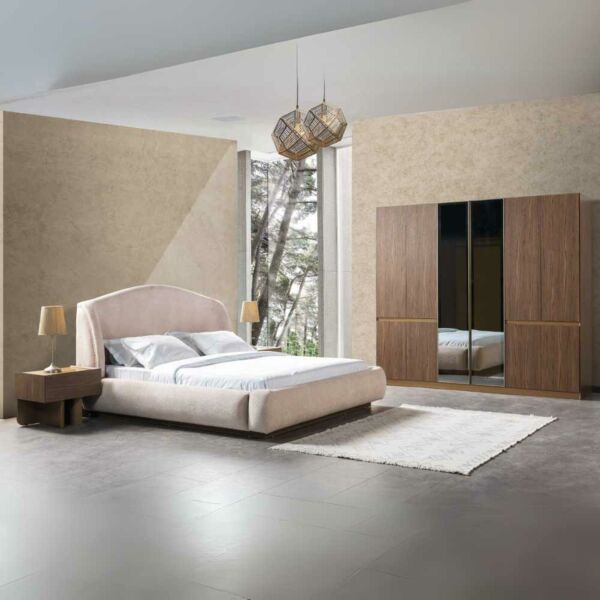 خزانة ملابس 6 أبواب ريغان - بني واسود