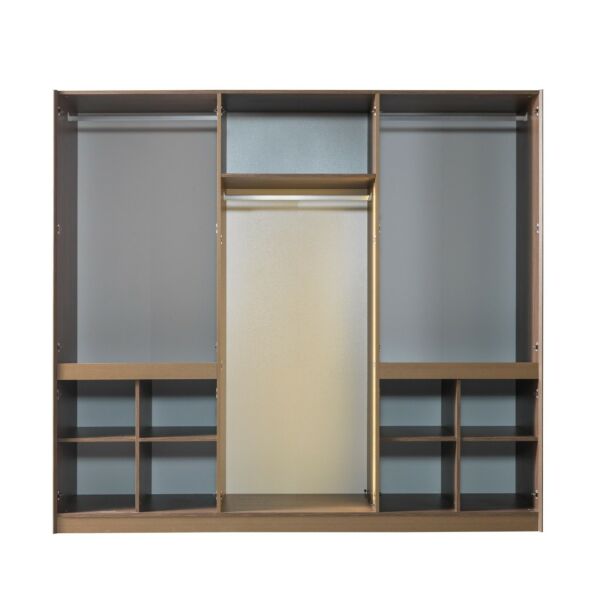 خزانة ملابس 6 أبواب ريغان - بني واسود