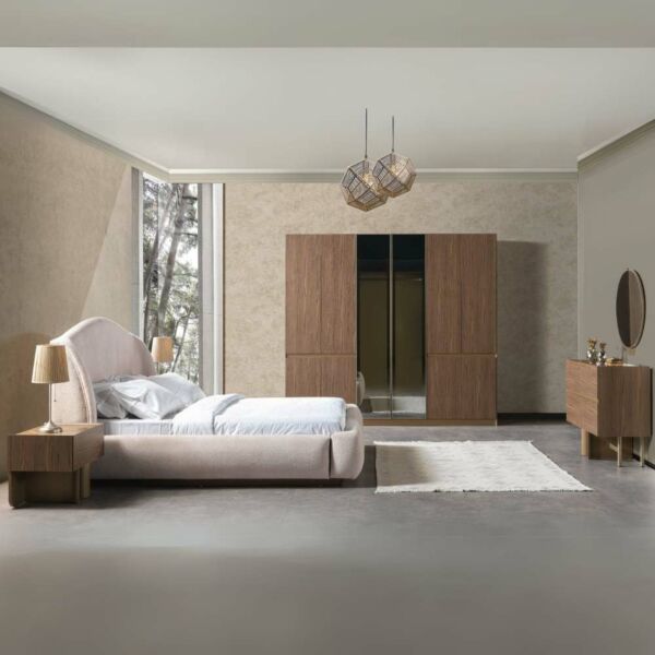 خزانة ملابس 6 أبواب ريغان - بني واسود