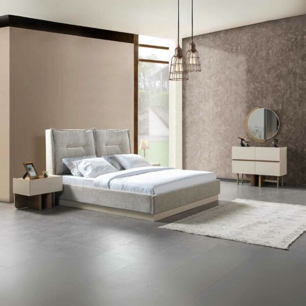 طاولة تزيين مع مرآه ريغانس - كريمي وبني