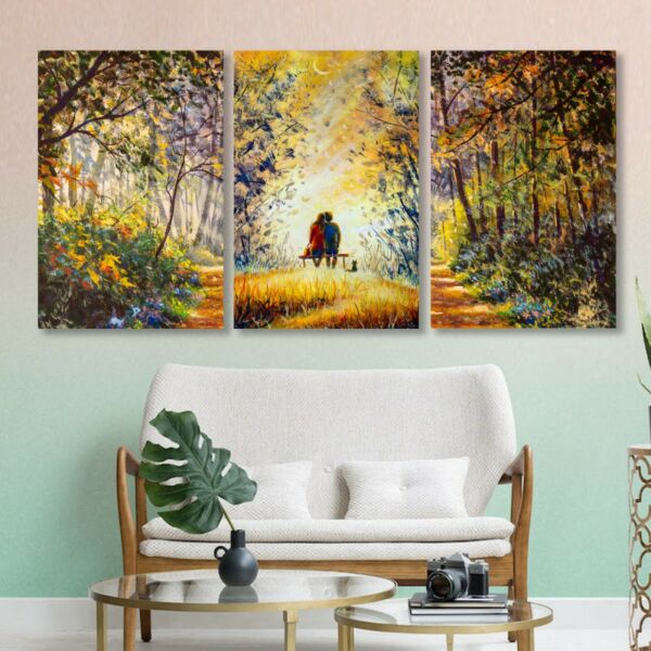 طقم لوحات جدارية فنية جماك لتزين الحائط بتصميم عصري ثلاث قطع-متعدد الالوان