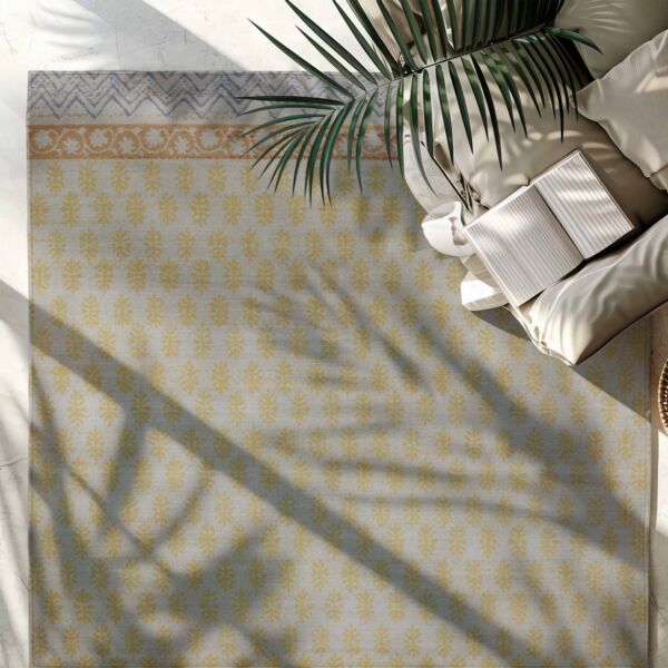 سجاد إلهام سدو بلجيكي اصفر ورمادي - خيش