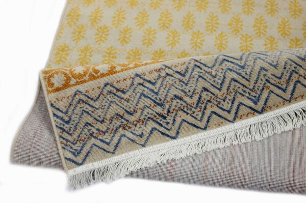 سجاد إلهام سدو بلجيكي اصفر ورمادي - خيش