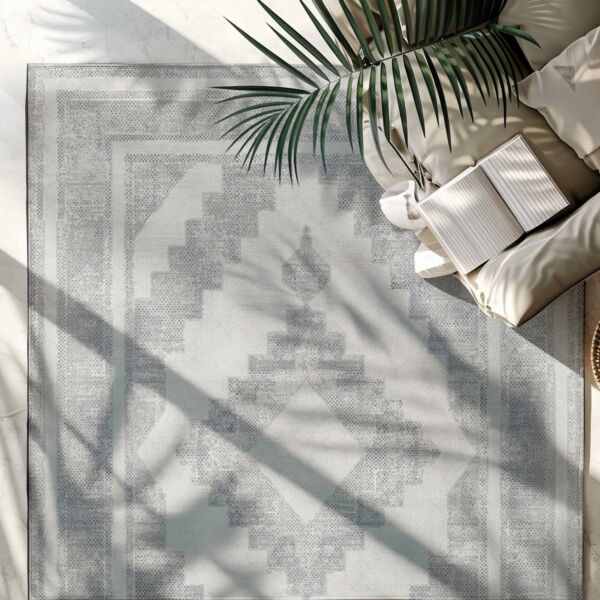 سجاد كلاسيك كواترو تركي - ابيض وازرق