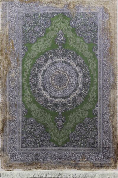 سجاد كلاسيك حرير لوليا تركي - اخضر ومتعدد الالوان