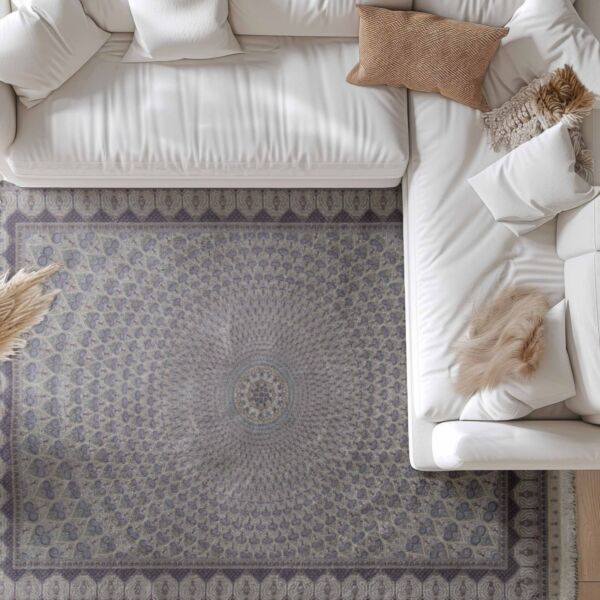 سجاد كلاسيك حرير لوليا تركي - اخضر وبيج