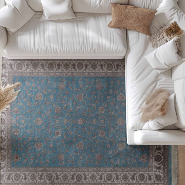 سجاد كلاسيك حرير لوليا تركي - ازرق ومتعدد الالوان