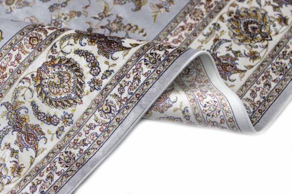 سجاد كلاسيك حرير لوليا تركي - كريمي ورمادي