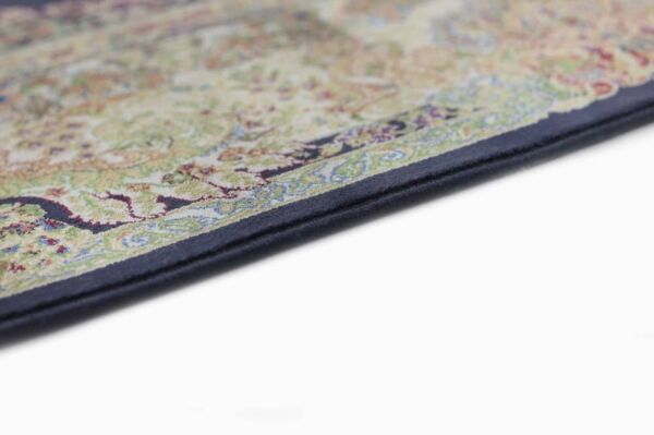 سجاد كلاسيك سوبر بابل حرير تركي - بيج وازرق