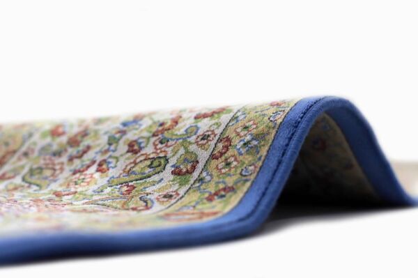 سجاد كلاسيك سوبر حرير تركي - بيج وازرق