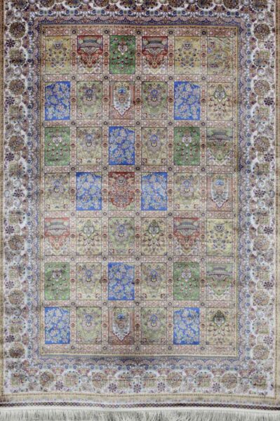 سجاد بابل حرير تركي - رمادي وبيج