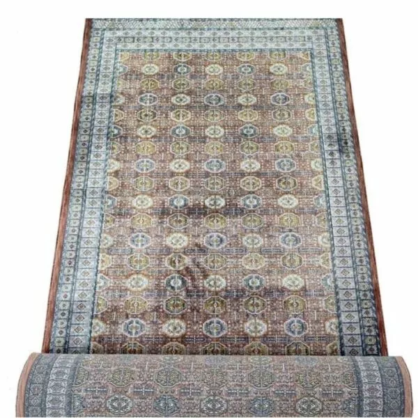 سجاد سينيـــرجي مدات 100x400 سم - رمادي وبرتقالي
