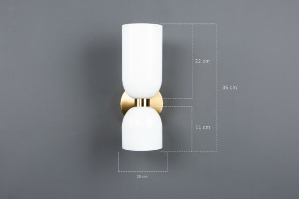 إضاءة جدارية مودرن راقي لمبتين ابيض